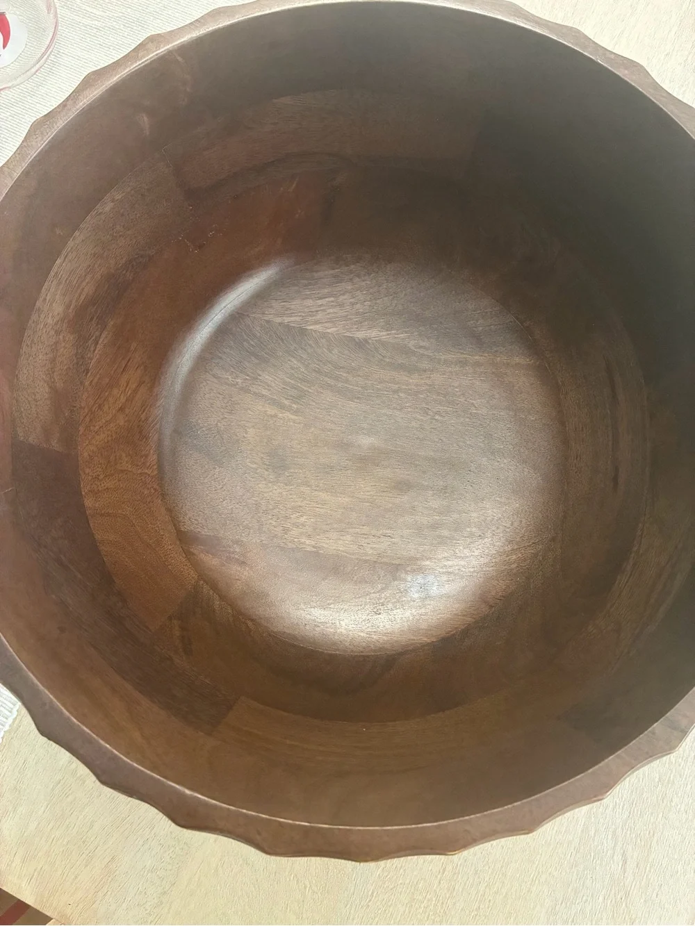 Hearth & Hand Large Carved Edge Wood Bowl Dark